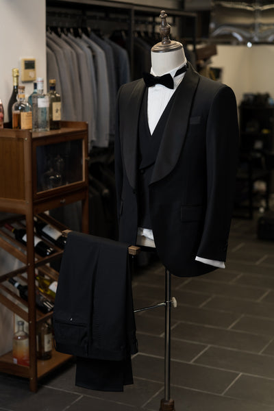 Black Tuxedo With Satin Shawl Lapel Suit