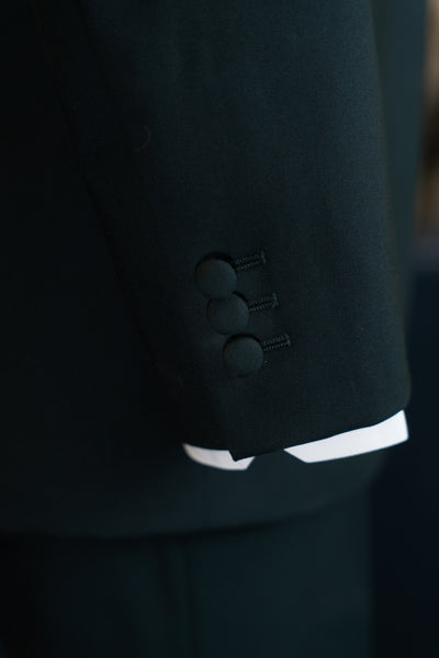 Dark Green Tuxedo With Black Notch Lapel Suit