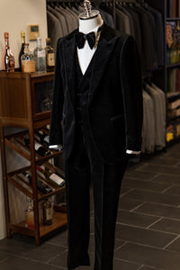 Black Velvet Tuxedo With Peak Lapels