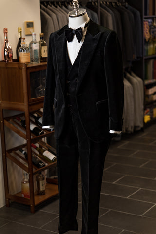 Black Velvet Tuxedo With Peak Lapels