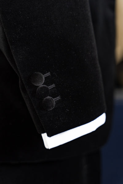 Black Velvet Tuxedo With Peak Lapels