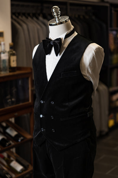 Black Velvet Tuxedo With Peak Lapels