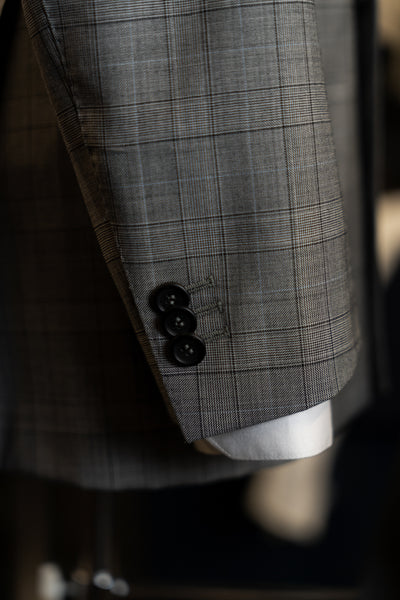 Grey Checkered Double-Breasted Suit