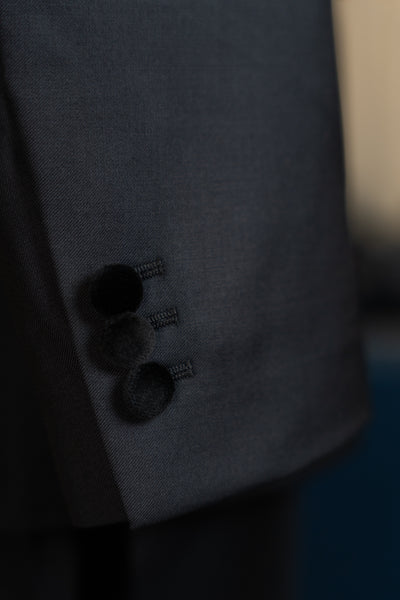 Black Tuxedo With Black Velvet Notch Lapel
