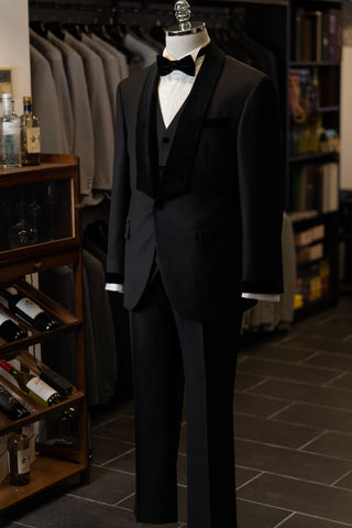 Black Tuxedo With Black Velvet Shawl Lapel