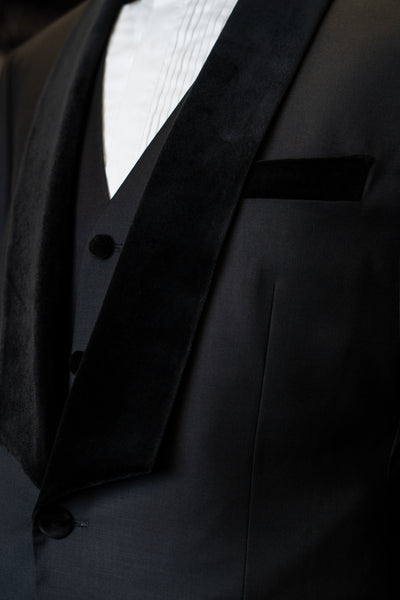Black Tuxedo With Black Velvet Shawl Lapel