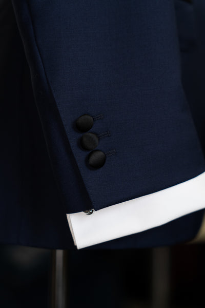 Navy Tuxedo With Black Satin Shawl Lapel Suit