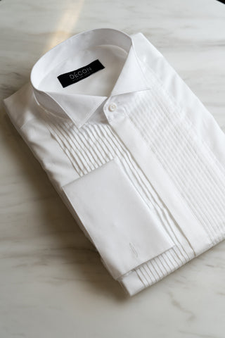 S04WT Pleated-Bib Tuxedo Shirt