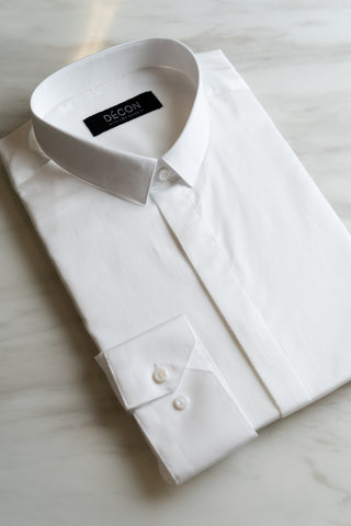 Short Point Collar White Shirt