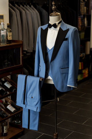 Light Blue Tuxedo With Peak Lapel