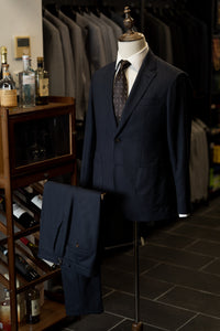 Navy Blue Stripe Suit By Customize