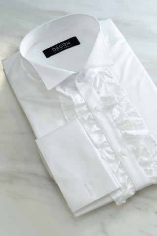 White Ruffled Tuxedo Shirt