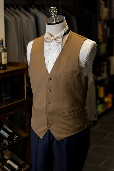 Navy Tailcoat With Brown Waistcoats Suit