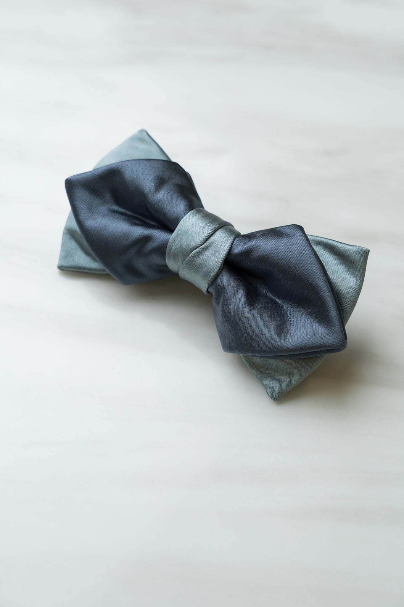 B011BU Blue Satin Bow Tie