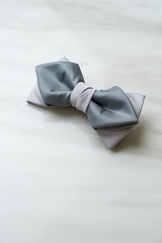 B012GY Grey Satin Bow Tie