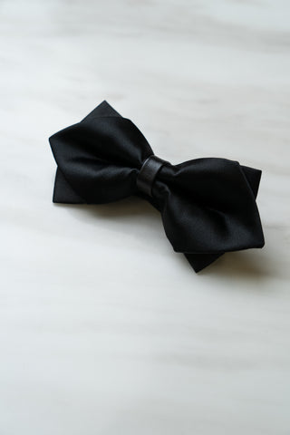 B019BK Black Satin Bow Tie