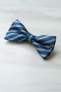 B029BU Blue Stripe Bow Tie
