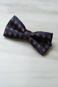 B035BU Blue Floral Bow Tie