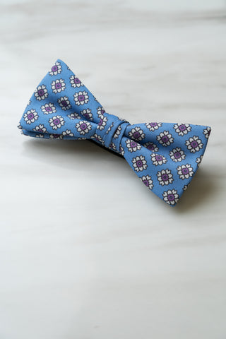 B038BU Blue Floral Bow Tie