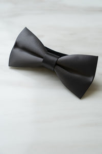 B048GY Dark Grey Satin Bow Tie