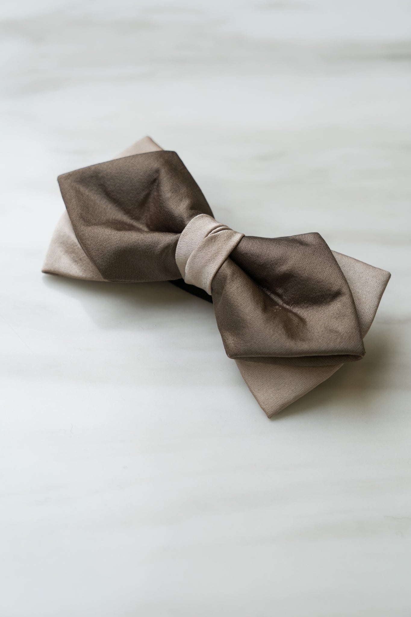 B056BN Brown Satin Bow Tie