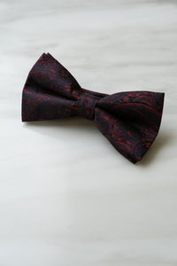 B078RD Dark Red Paisley Bow Tie