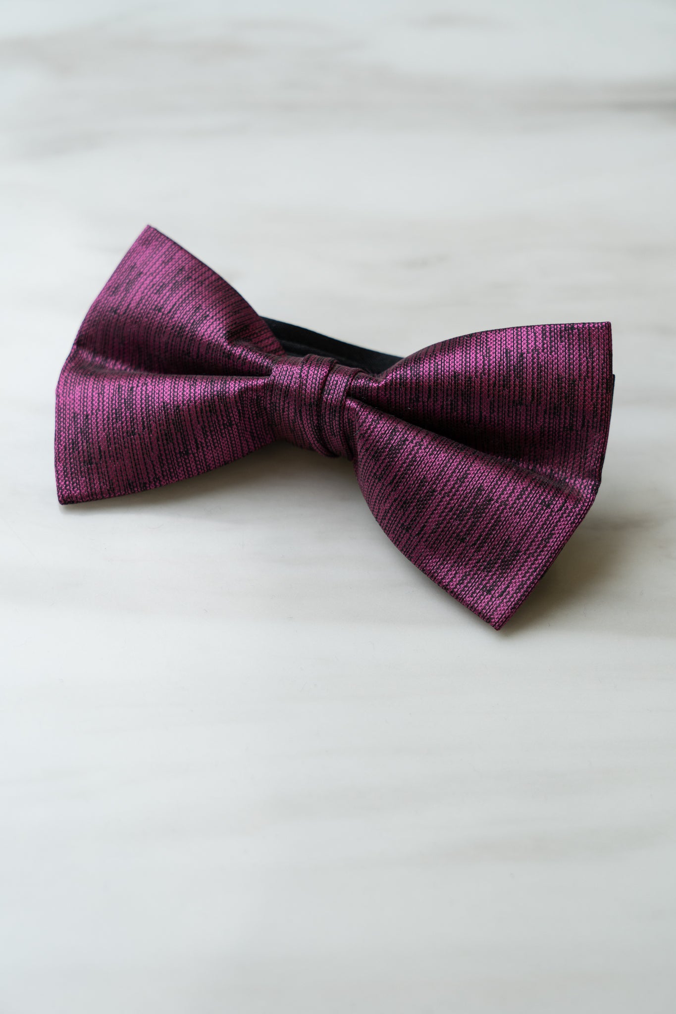 B103PU Dark Purple Stripe Bow Tie