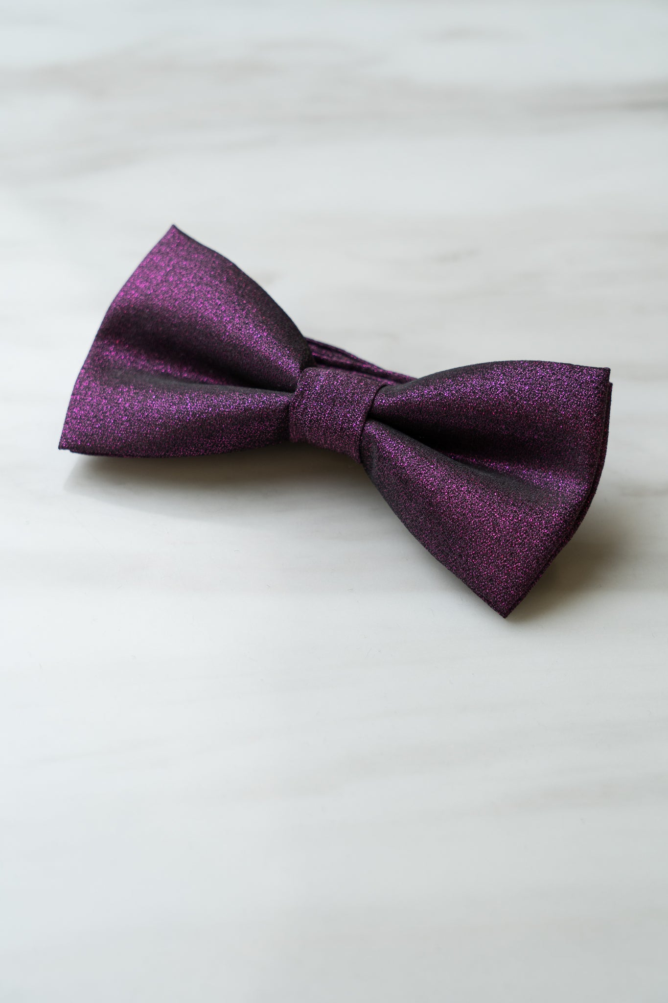B104PU Dark purple Satin Bow Tie