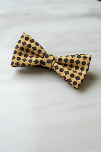 B106YW Yellow Floral Bow Tie