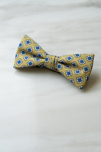 B107YW Yellow Floral Bow Tie