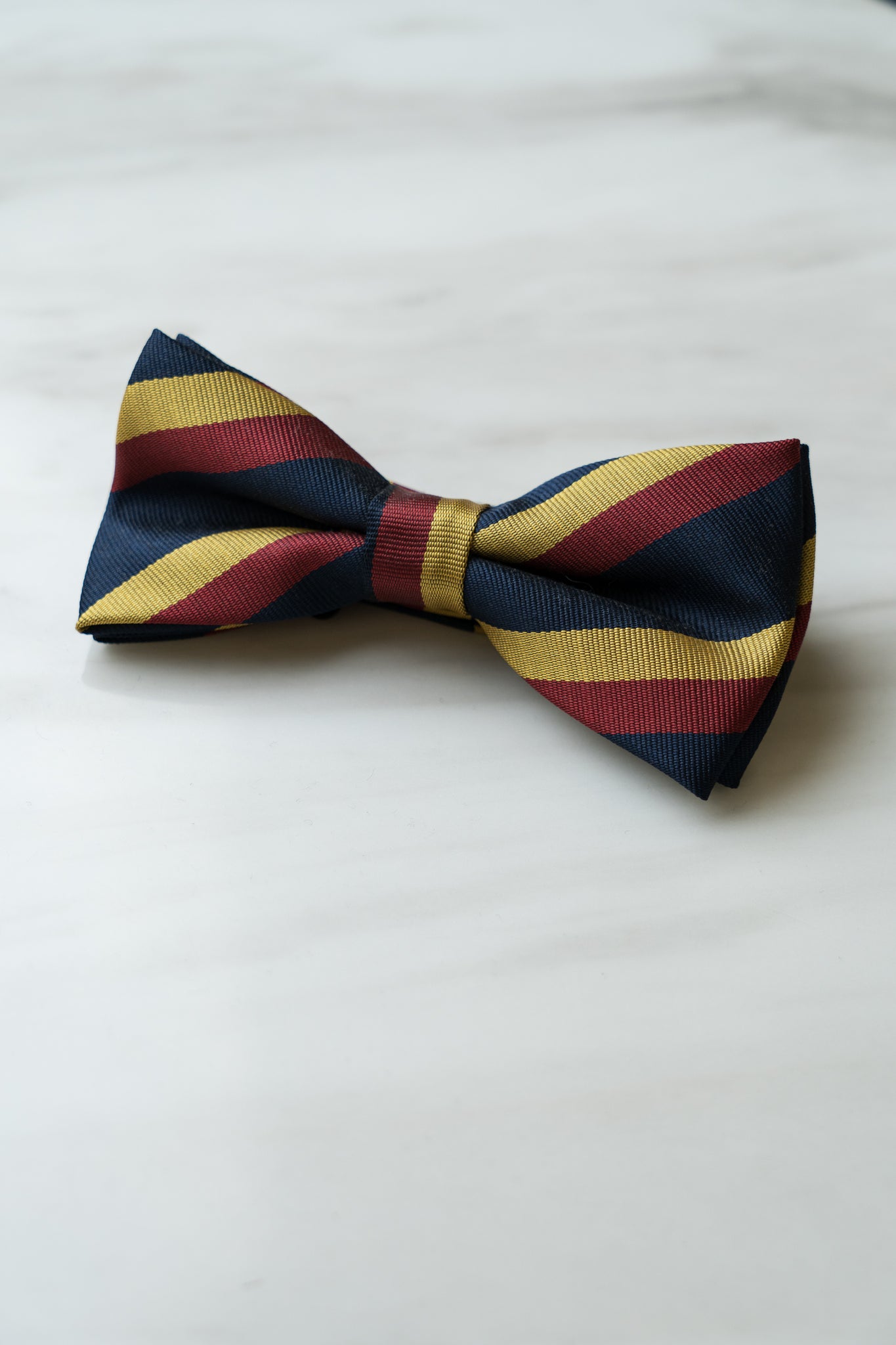 B108YRB Yellow/Red/Blue Stripe Bow Tie