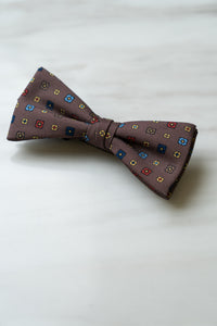 B113BN Brown Floral Bow Tie