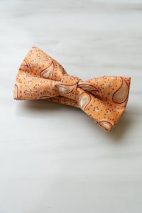 B118OR Orange Paisley Bow Tie