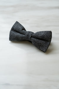 B123GY Grey Herringbone Tweed Bow Tie