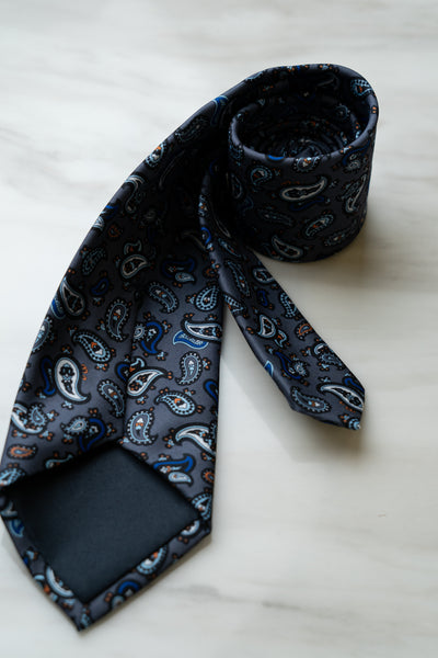 AT008GYBU Grey/Blue Paisley Tie