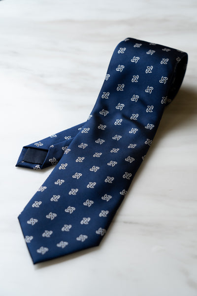 AT014NY Navy Blue Floral Tie