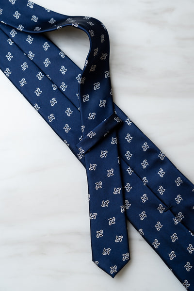 AT014NY Navy Blue Floral Tie