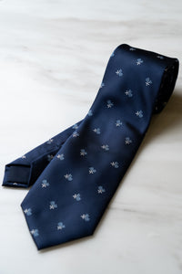 AT021NY Navy Blue Floral Tie