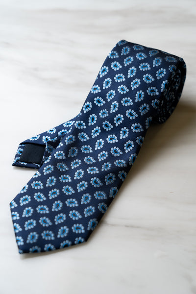 AT025NY Navy Blue Floral Tie