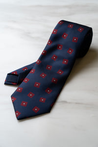 AT033BU Dark Blue Check Tie