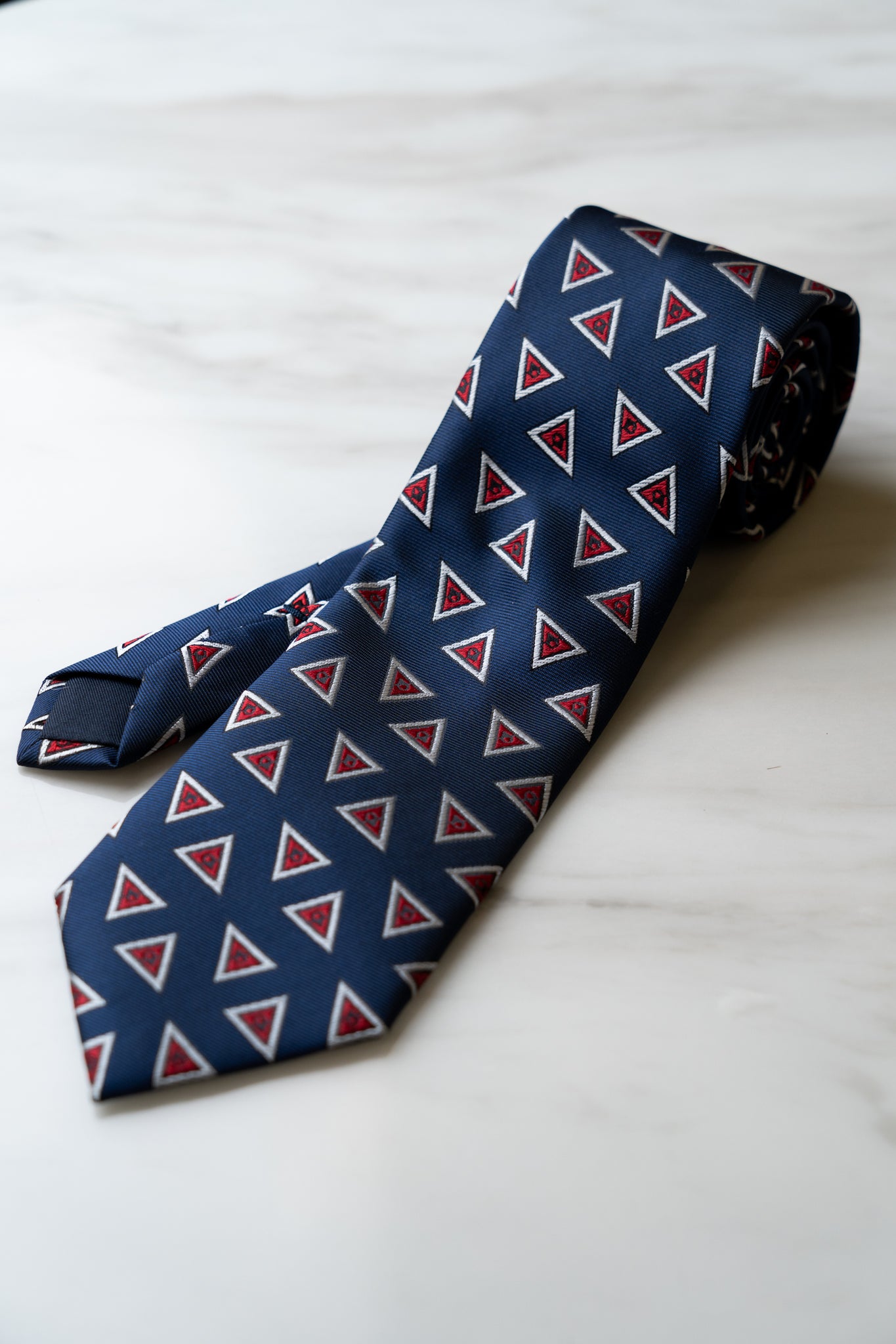 AT035NY Navy Blue Geometry Tie