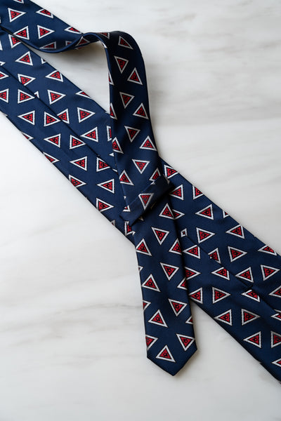 AT035NY Navy Blue Geometry Tie