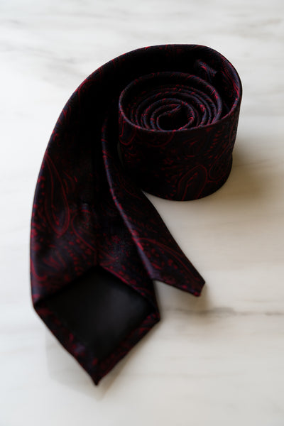AT037RD Dark Red Paisley Tie