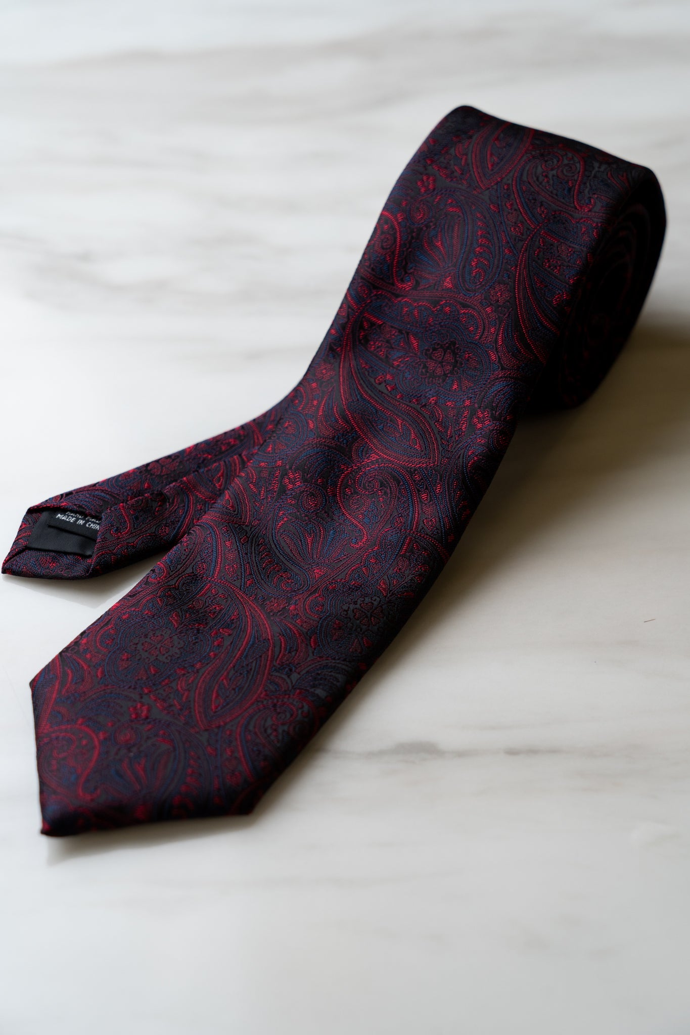 AT037RD Dark Red Paisley Tie