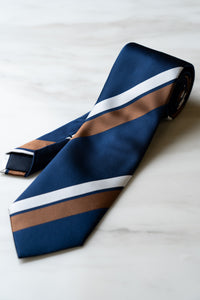 AT040BU Navy Blue Stripe Tie