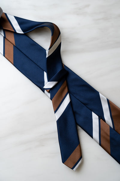 AT040BU Navy Blue Stripe Tie