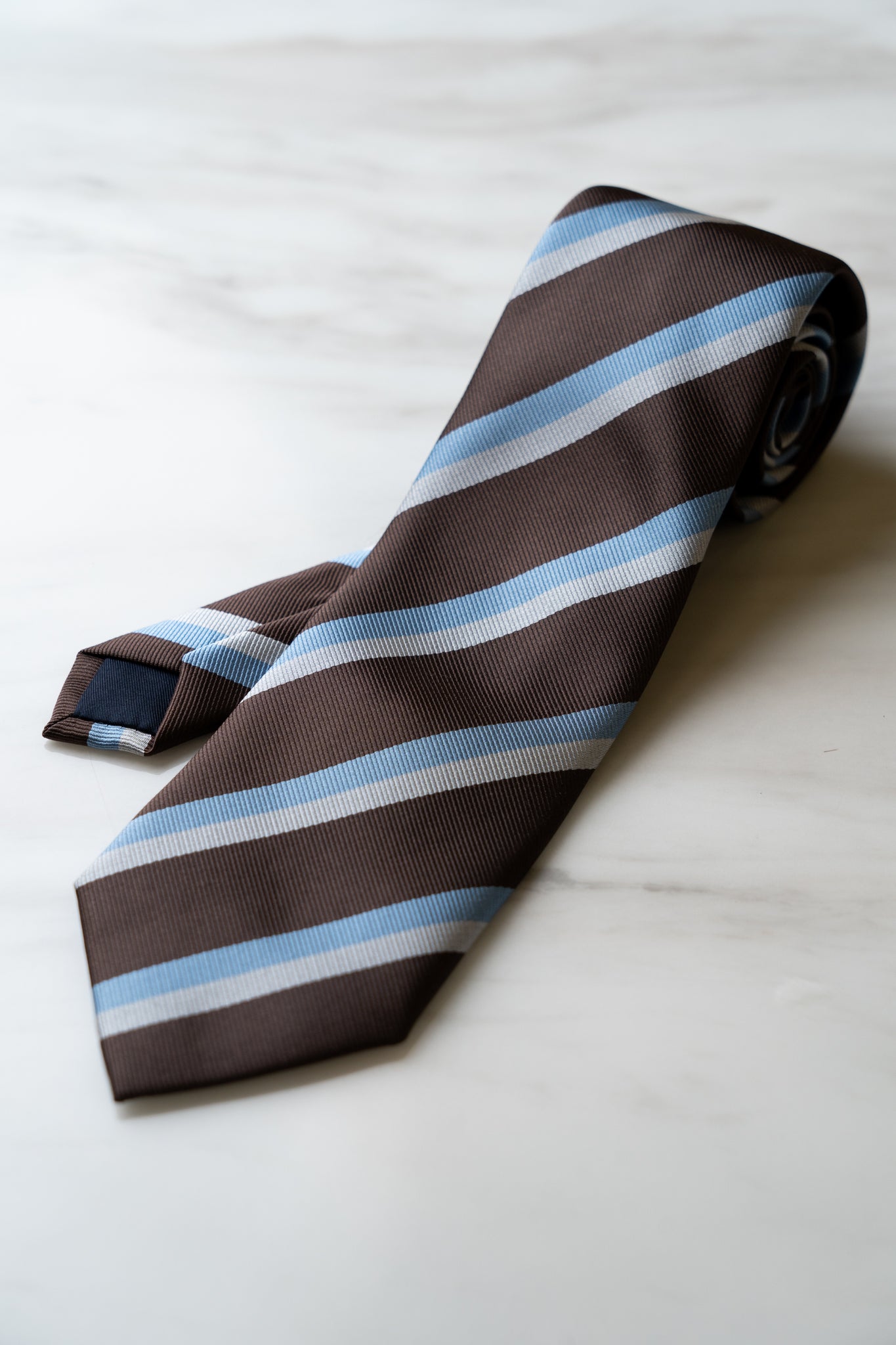 AT041BN Brown Stripe Tie