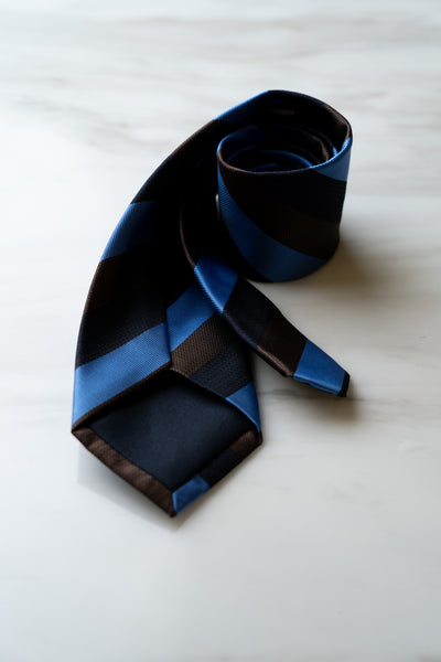 AT042BUBN Blue/Brown Stripe Tie