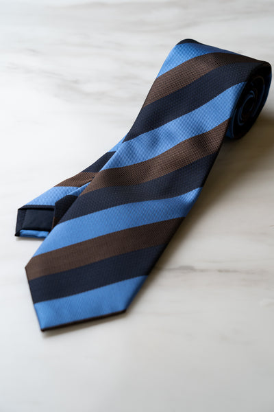 AT042BUBN Blue/Brown Stripe Tie