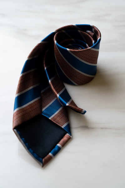 AT043BNBU Brown/Blue Stripe Tie